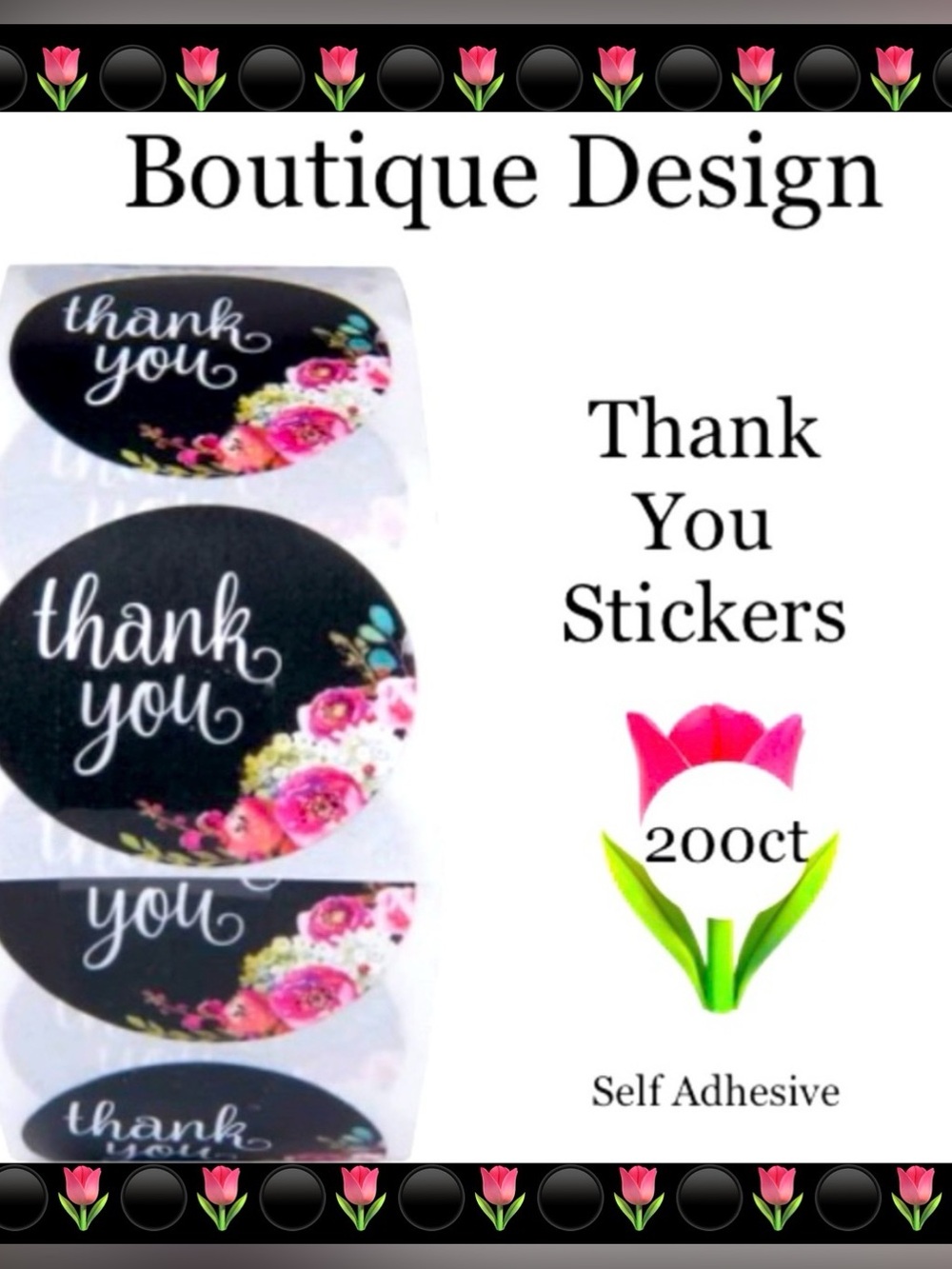 200ct~Thank you Stickers W/Bonus Bags 🌟🆕🌟  (2 Rolls For $20)
